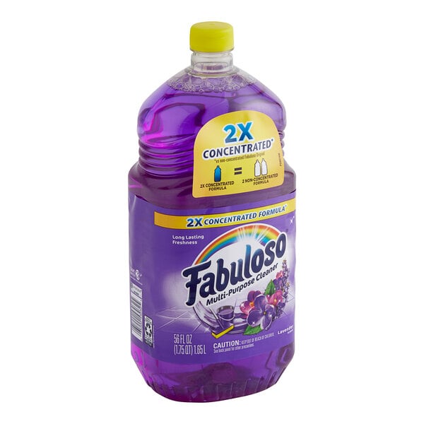 A purple bottle of Fabuloso Lavender Scent Multi-Purpose Cleaner.