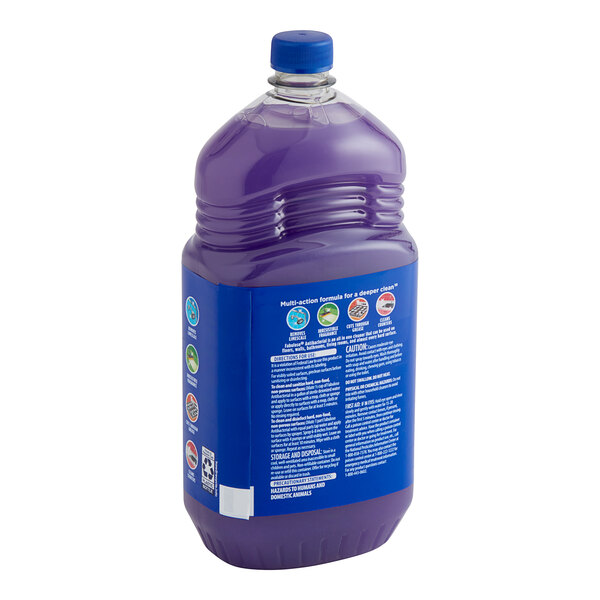A purple Fabuloso container of lavender-scented multi-purpose cleaner with a blue label.