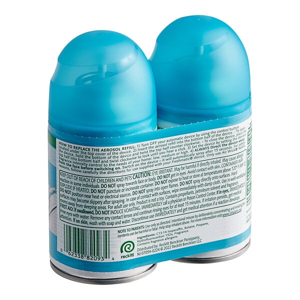 Two blue Air Wick Fresh Waters scented fragrance refill canisters.