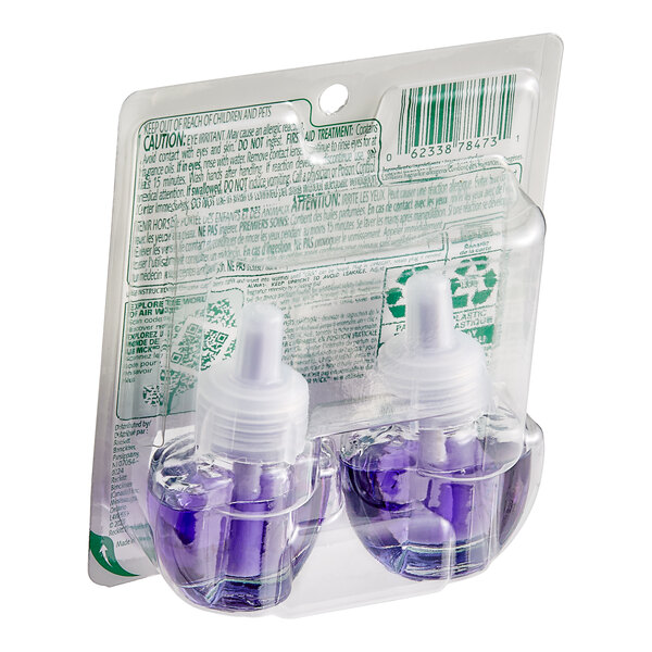 A package of two Air Wick Lavender and Chamomile scented oil bottles.