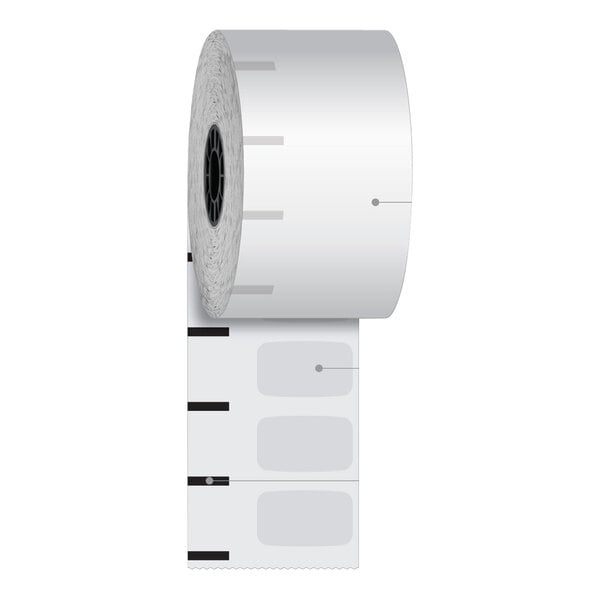 A roll of white Iconex Sticky Media paper with a black oval window.