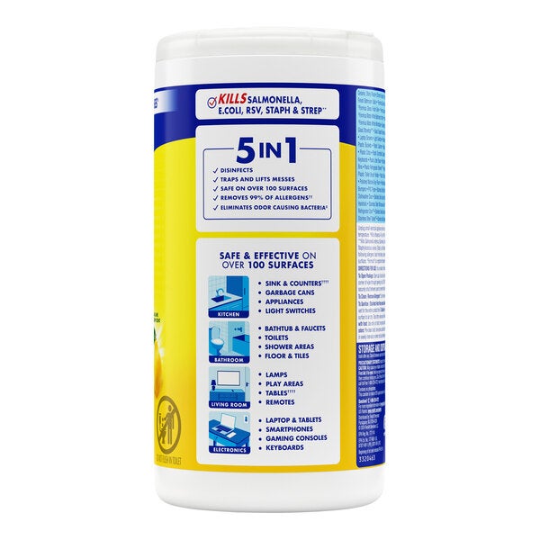 Lysol 80-Count Lemon and Lime Blossom Scent Disinfecting Wipes - 6/Case