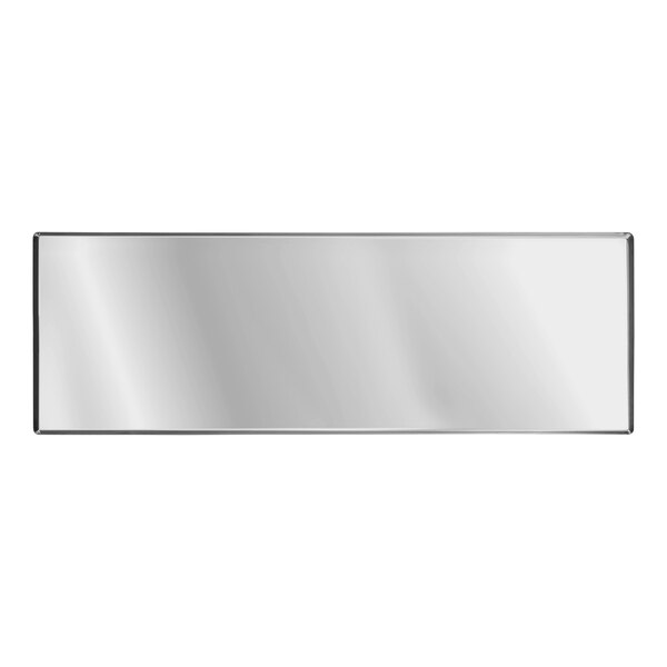 A rectangular stainless steel serving tray.