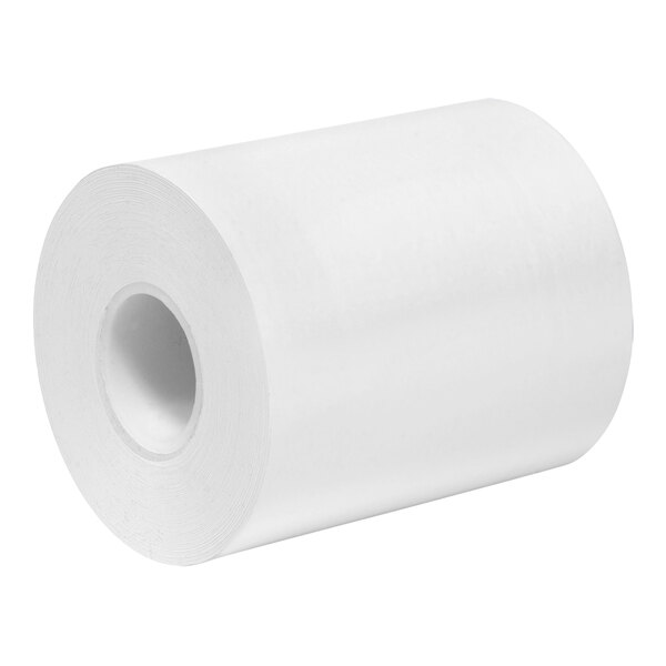 A roll of white Iconex MAXStick paper with side edge adhesive.