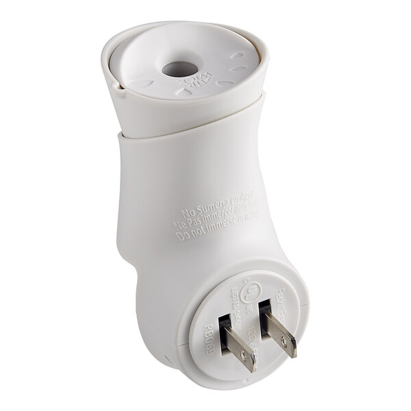 A white Air Wick scented oil warmer plug with a hole.