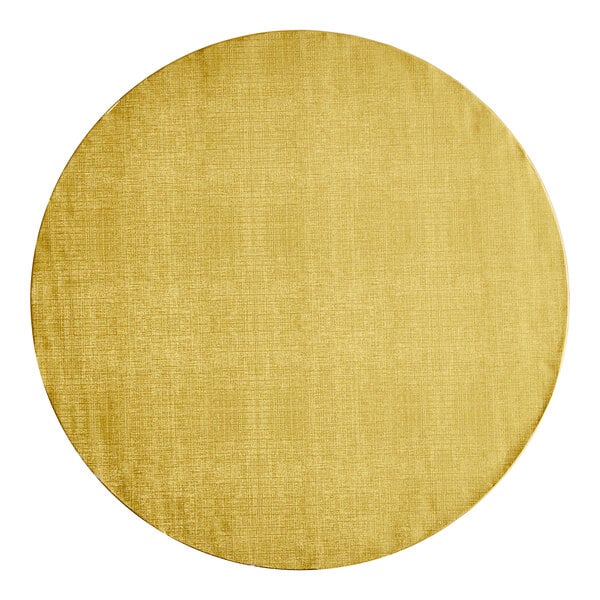 A Baker's Lane round gold cake drum.