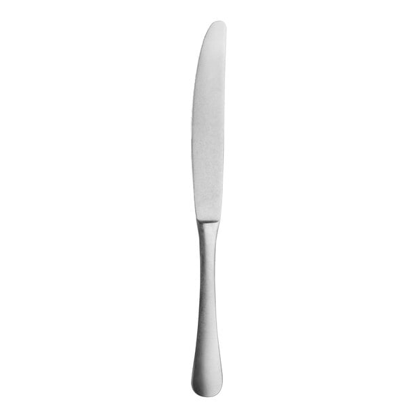 An Abert Matisse stainless steel dinner knife with a silver handle.