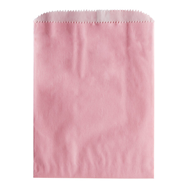 A customizable pink paper bag with a white edge.