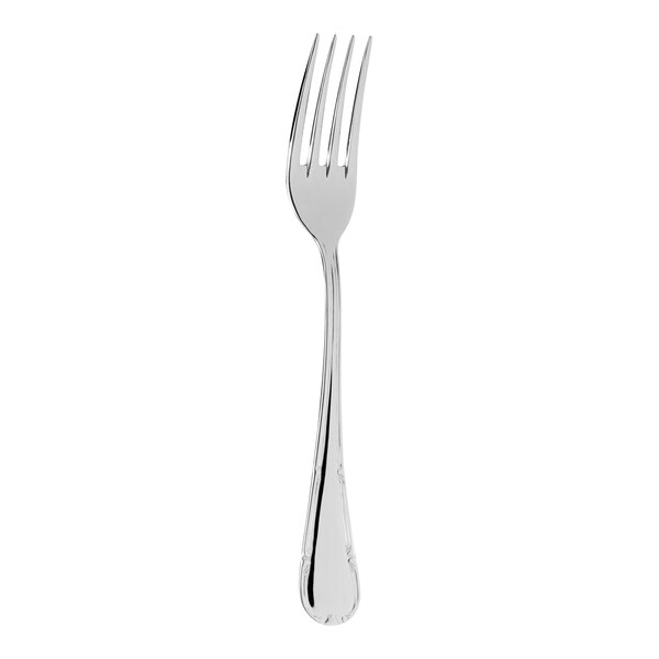 An Abert Enrico stainless steel salad/dessert fork with a silver handle.