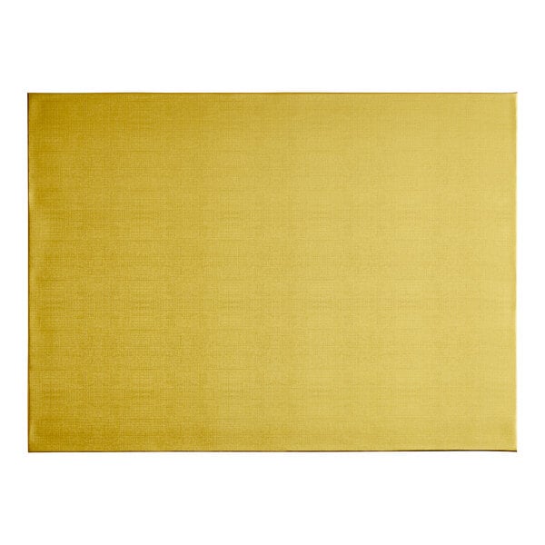 A gold rectangular Baker's Lane cake drum with a white border.