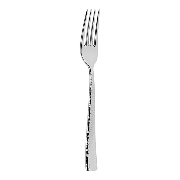 An Abert Rinascimento stainless steel dinner fork with a black handle and silver metal.