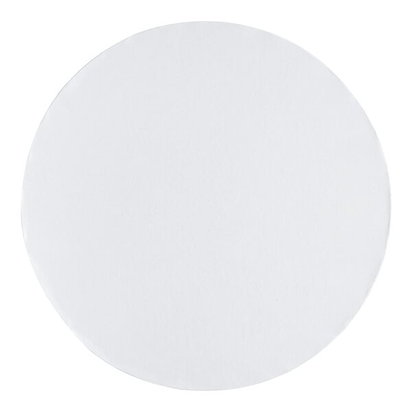 A white round Baker's Lane cake drum.