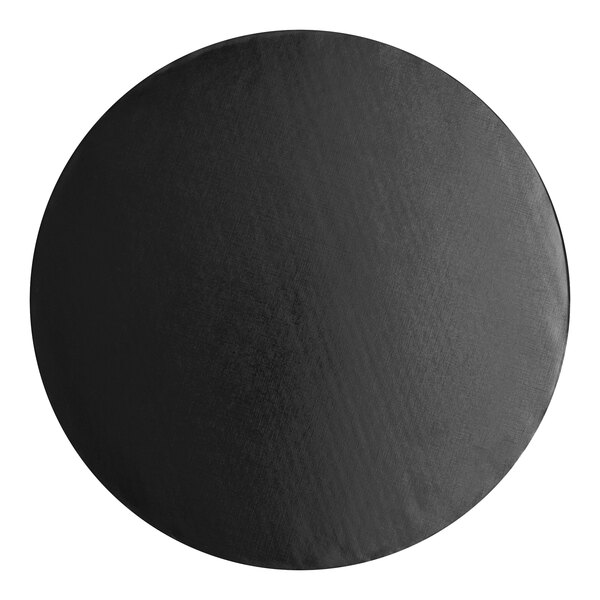 A black round Baker's Lane cake drum.