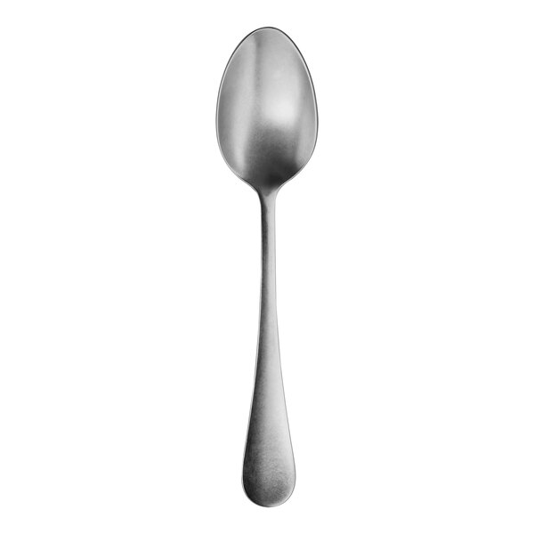 An Abert Matisse stainless steel soup spoon with a silver handle.