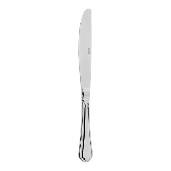 An Abert Rada stainless steel butter spreader.