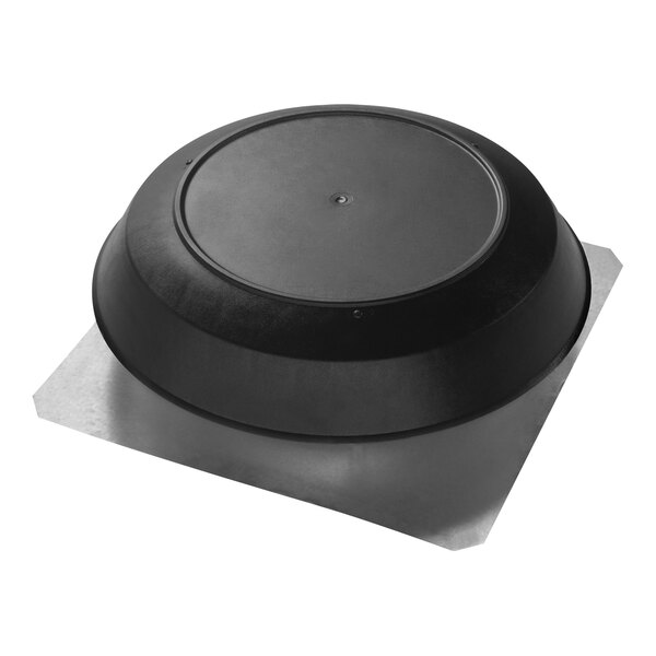 A Broan black round roof-mounted ventilation fan dome.