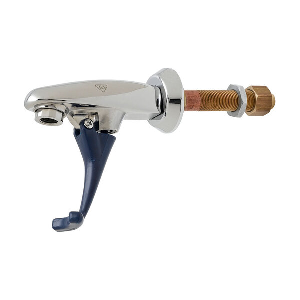 A T&S chrome faucet lock nut for a glass filler.