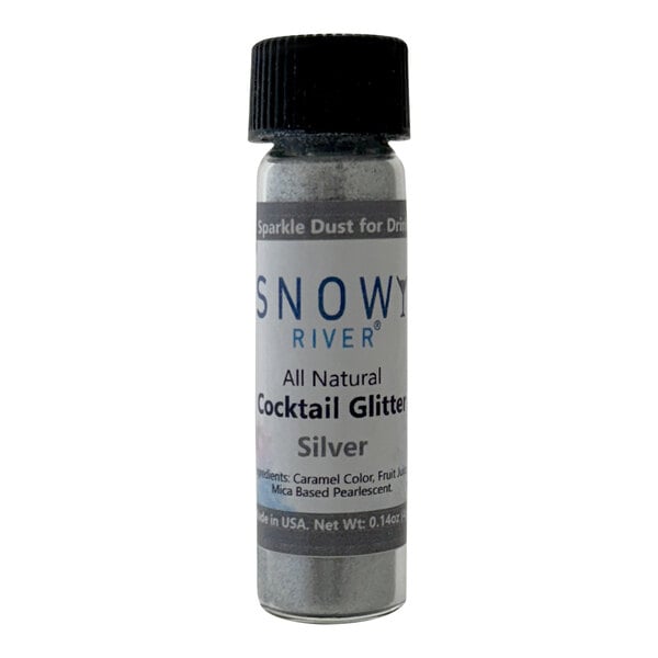 A bottle of Snowy River silver cocktail glitter.