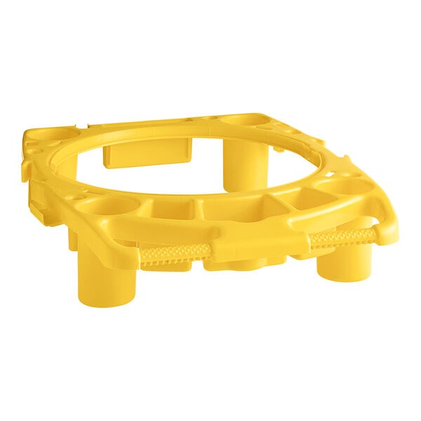 A yellow plastic Lavex rim caddy with a handle.