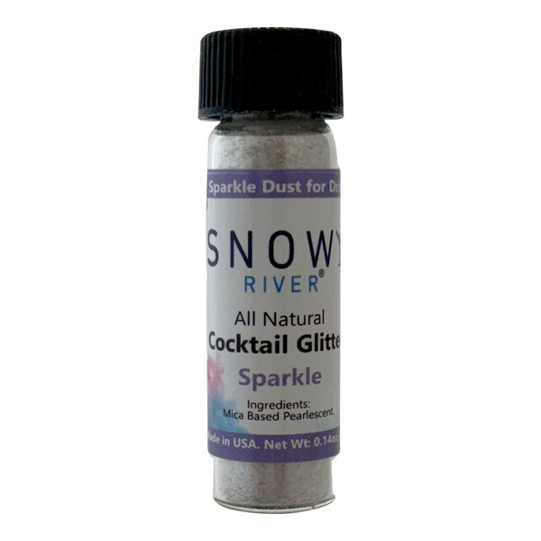 A bottle of Snowy River cocktail sparkle glitter.