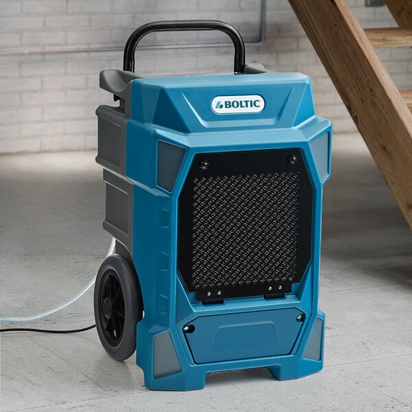 Boltic 160 Pint Commercial Dehumidifier with Drain Hose and Wheels - 115V, 735W