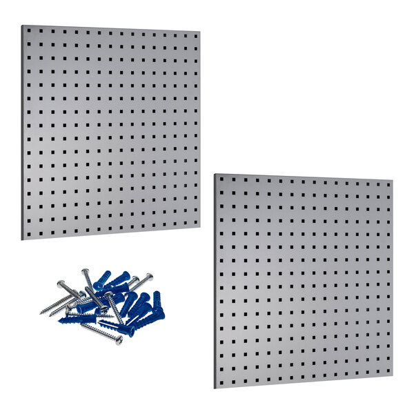 Two gray steel Triton LocBoards with screws and nuts.