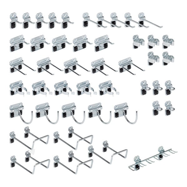 A group of Triton Products metal hooks and clips with black screws and grey and black handles.
