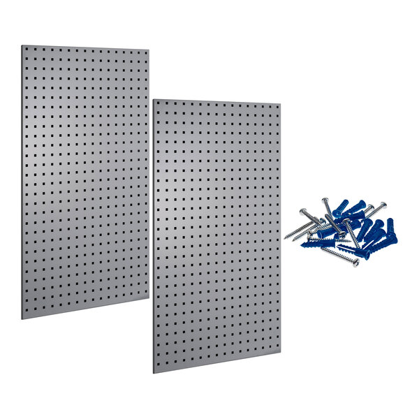 Two gray metal Triton LocBoards with screws and nuts.