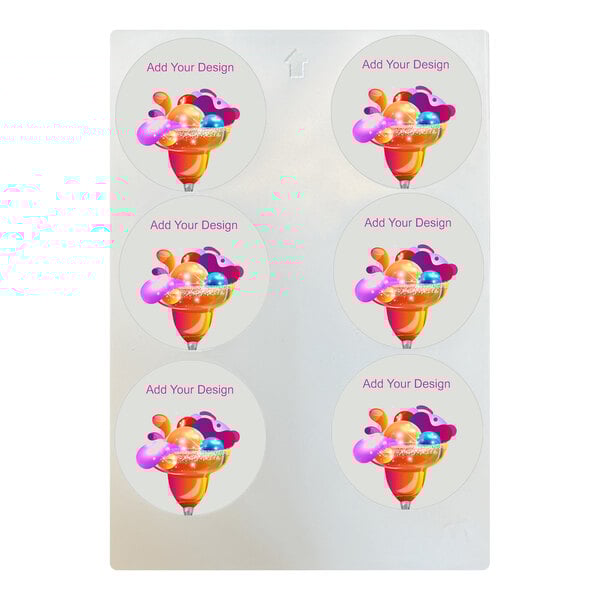 Snowy River customizable cocktail toppers with stickers of colorful drinks and ice cream.