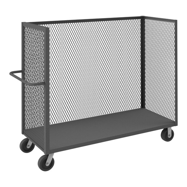 A black Durham steel mesh maintenance cart with 6" wheels.