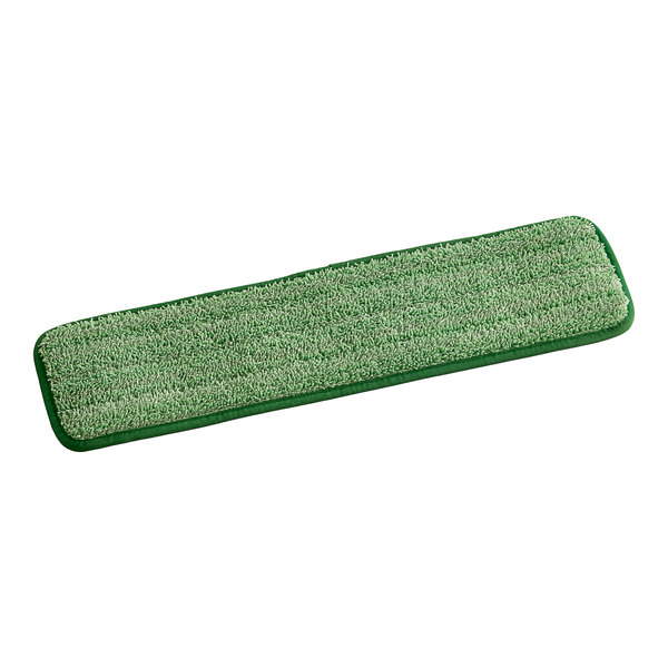 A green rectangular Lavex microfiber mop pad with a white border.