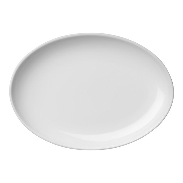 A white Luzerne porcelain oval plate.