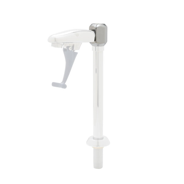 A white rectangular T&S pedestal cube with metal threads.