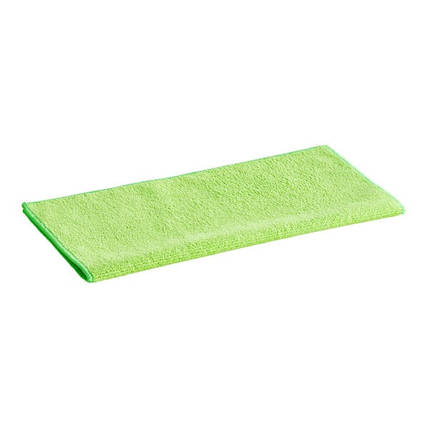 A green Lavex microfiber cloth.