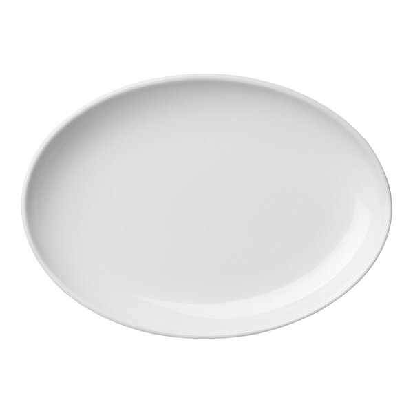 A white oval Luzerne porcelain plate.