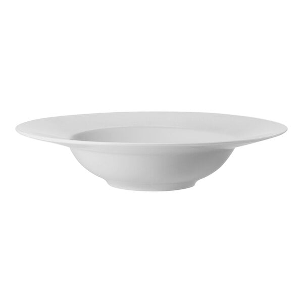 A Luzerne bright white bowl with a rim.