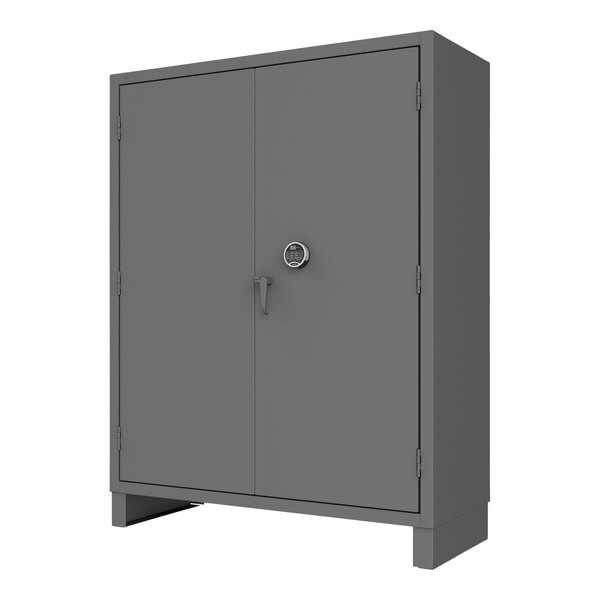 A grey metal locker with a ProLogic electronic lock.