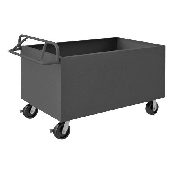 A large gray Durham Mfg steel cart with 6" wheels.