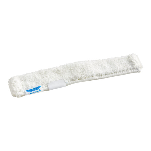 A white Ettore Dura 2 microfiber window washer sleeve with a white band and blue tag.
