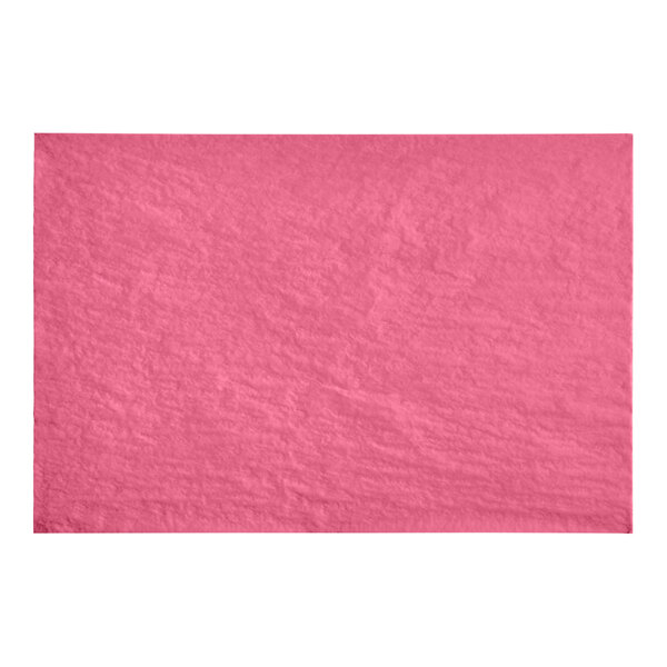A white rectangle of pink SatinWrap tissue paper.