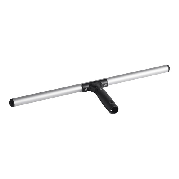 A close-up of an Ettore Pro+ Super System window cleaner with a black and silver handle.