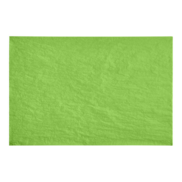 A close-up of a citrus green SatinWrap tissue paper sheet.