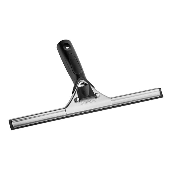An Ettore Pro+ 12" window squeegee with a black handle.