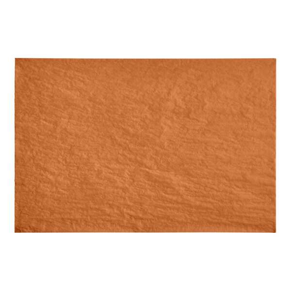 A rectangular burnt orange SatinWrap tissue paper sheet.