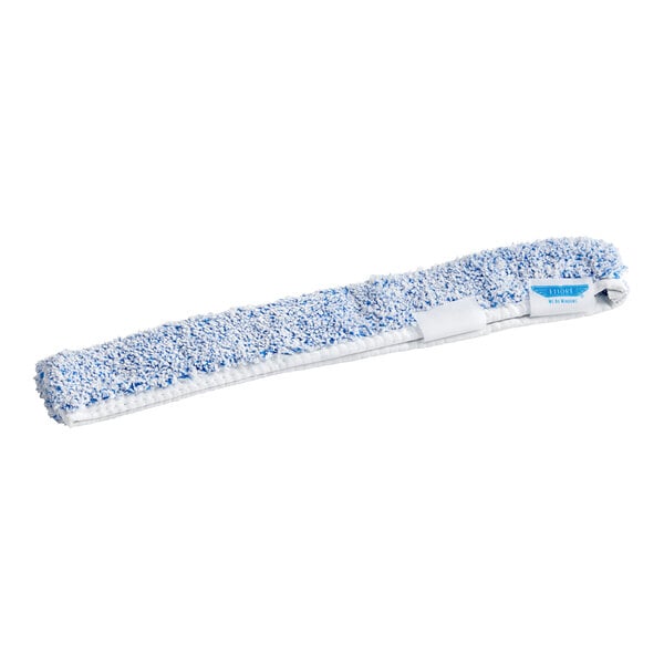 An Ettore blue and white microfiber window washer sleeve.