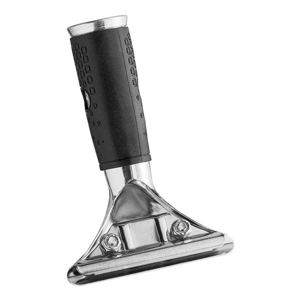 An Ettore aluminum squeegee handle with a rubber grip and quick release.
