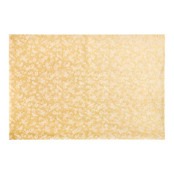 A pack of 240 white tissue paper sheets with a yellow floral pattern.