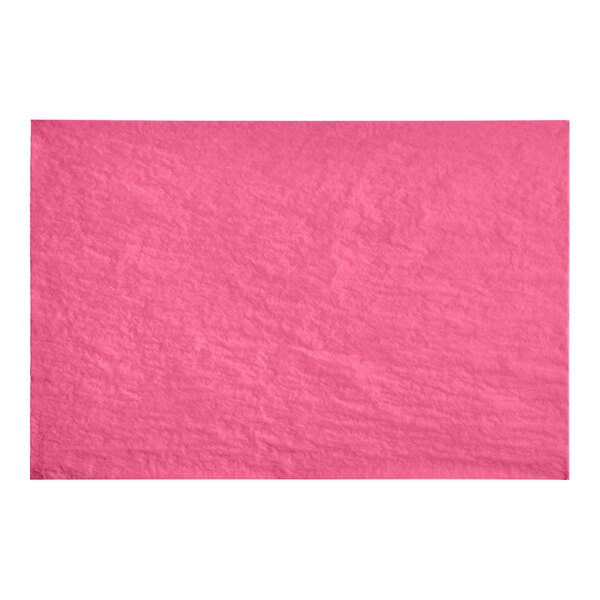 A pink satin tissue paper sheet with a white border.