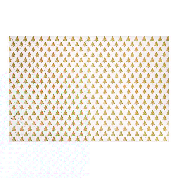SatinWrap gold and white tissue paper sheets with a white and orange triangle pattern.