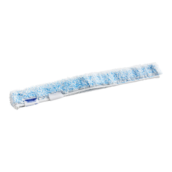 An Ettore blue and white microfiber window washer sleeve.